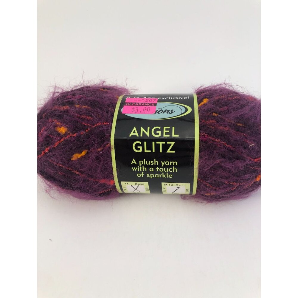 1 Skein: Sensations Angel Glitz a plush yarn with a touch of sparkle.